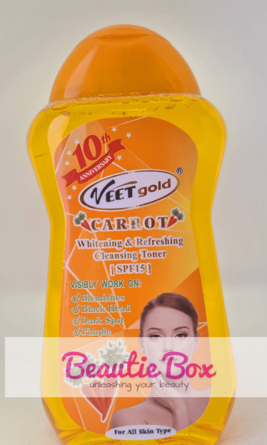 VEETGOLD CARROT BRIGHTENING AND REFRESHING CLEANSING TONER WITH SPF15