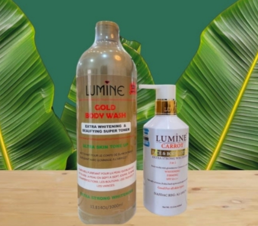 Lumine Gold Body Wash AND Carrot Face And Body Lotion