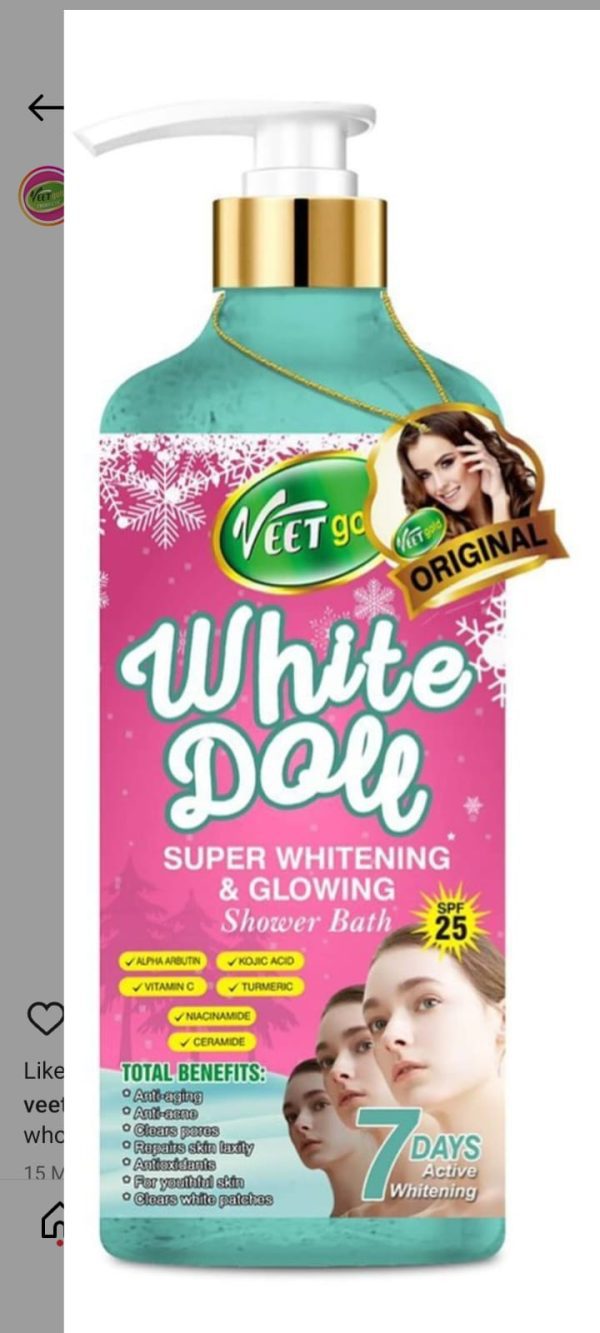 Veetgold White Doll Super Whitening and Glowing Shower gel – Beautiebox