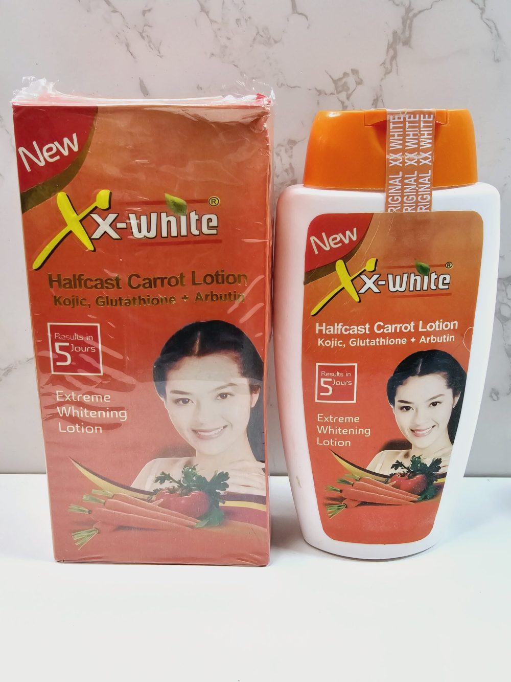 Xx white Half Cast Carrot, Kojic, Glutathione, Arbutin Lotion 400ml