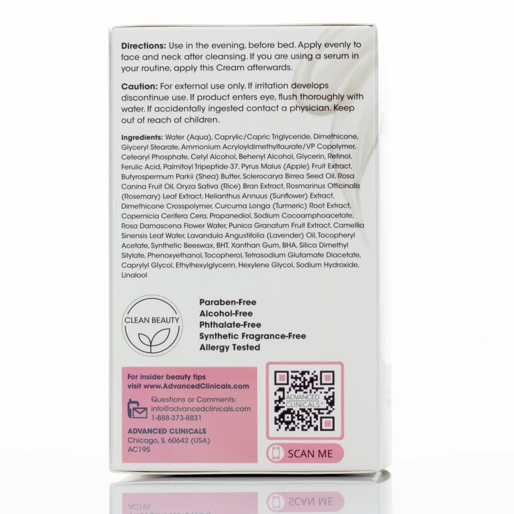 Advanced Clinicals Retinol Wrinkle Rewind Face Cream - Image 2