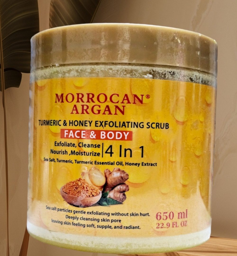 Morrocan Argan Turmeric and honey Exfoliating Sugar Scrub 650ml