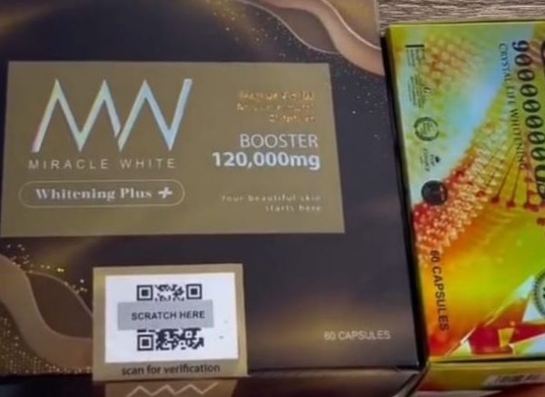 Miracle White Royal Gold 120000mg Glutathione Booster Injection and Glutax 900000000GS Crystal Life Whitening Capsule