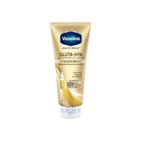 Vaseline Gluta-Hya Serum Burst Uv Lotion Flawless Bright 330ml