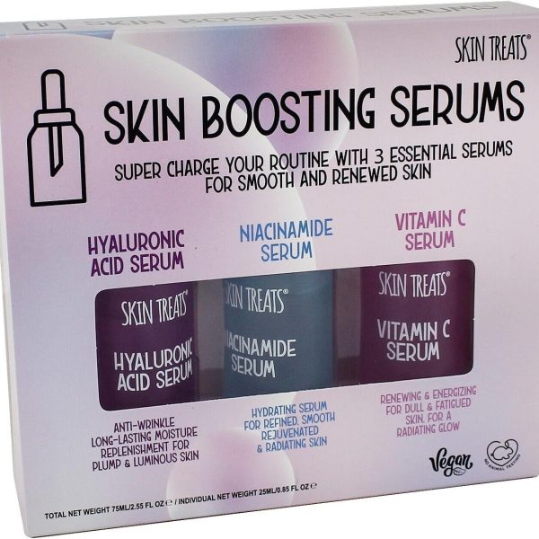 Skin Treats 3 Pack Skin Boosting Serums | Hyaluronic Serum | Niacinamide Serum | Vitamin C Serum