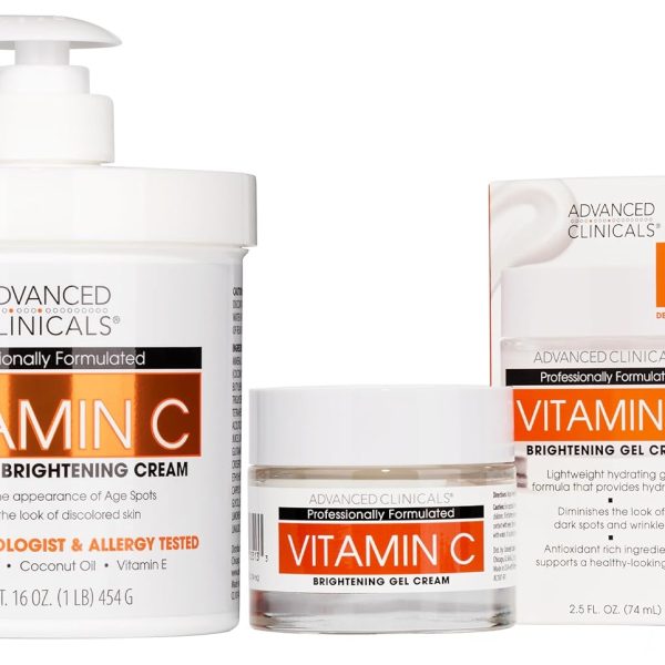 Advanced Clinicals Vitamin C Brightening Cream + Vitamin C Brightening Face Gel Cream Set