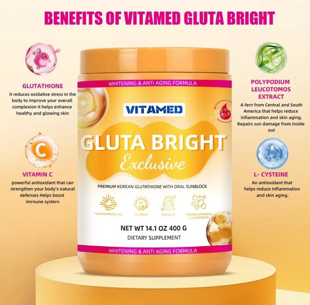 Vitamed Gluta Bright Exclusive Whitening & Anti-aging (glutathione & Sunblock) - Image 2
