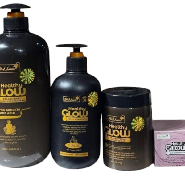 Healthy Glow Pro-Lightening Shower Cream, Body milk, Scrub and Face Cream