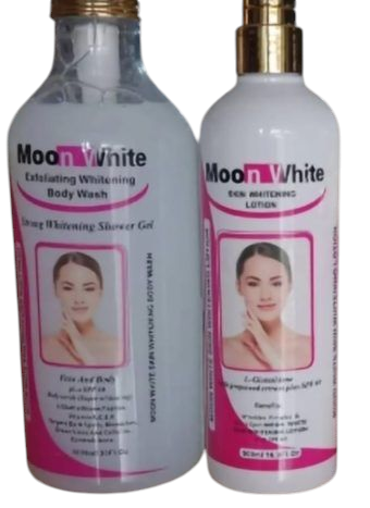 Moon White Skin Whitening Lotion and Exfoliating Body Wash