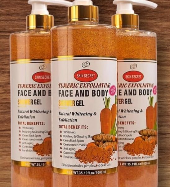 SKIN SECRET EXFOLIATING SHOWER GEL TUMERIC NATURAL WHITENING 1000ml