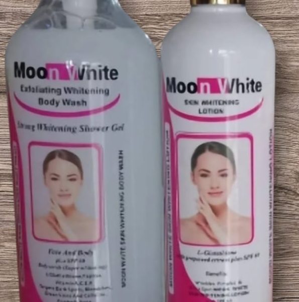 Moon White Skin Whitening Lotion and Exfoliating Body Wash