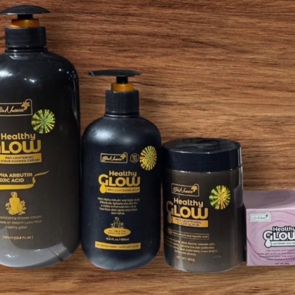 Healthy Glow Pro-Lightening Shower Cream, Body milk, Scrub and Face Cream