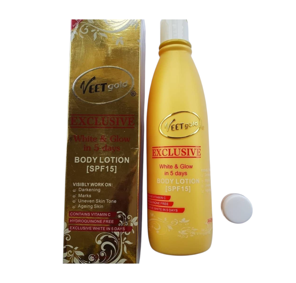 VEETGOLD EXCLUSIVE WHITE AND GLOW BODY LOTION WITH SPF 15 AND VITAMIN C
