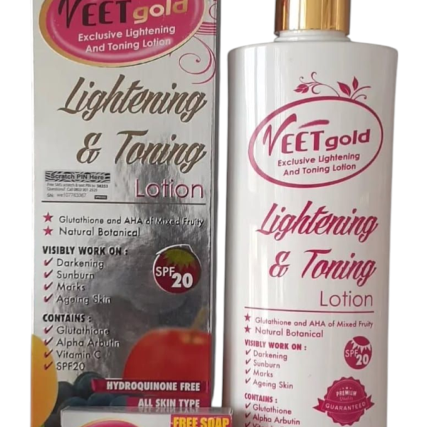 VEETGOLD LIGHTENING AND TONING LOTION WITH SPF 20
