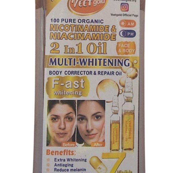 VEETGOLD  100% PURE ORGANIC NICOTINAMIDE AND NIACINAMIDE CORRECTOR AND REPAIR OIL