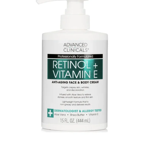 Advanced Clinicals Retinol + Vitamin E Cream 444ml
