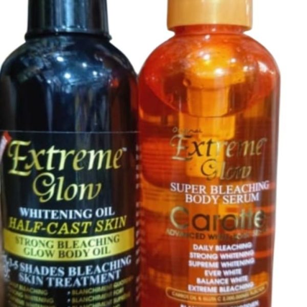 Extreme Glow Halfcast Whitening Body oil And Extreme Glow Super Whitening Carotte Body Serum Set