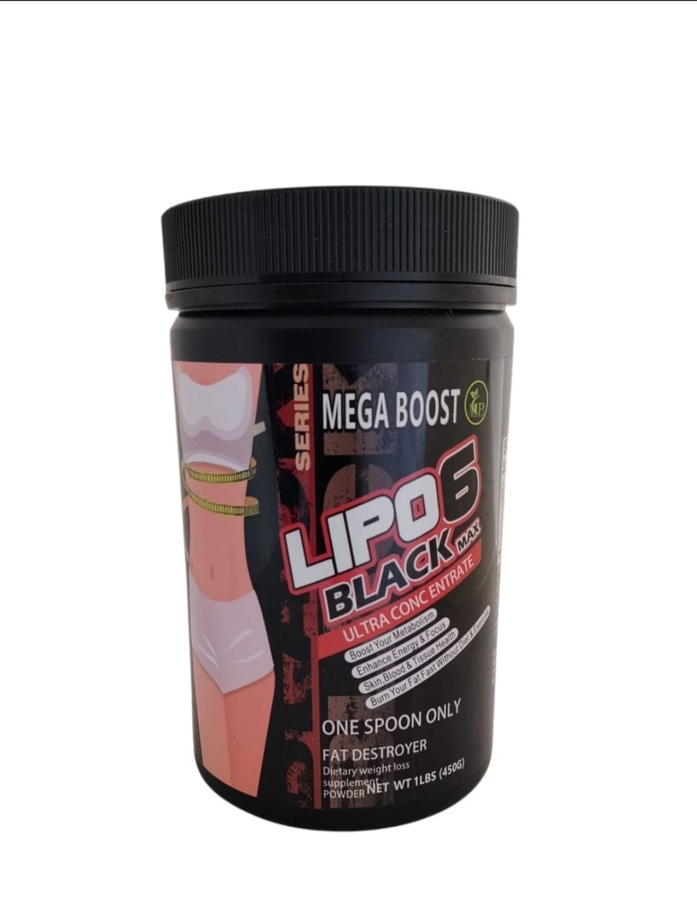 Mega Boost Lipo6 Black Max Ultra Concentrate Dietary Weight Loss Supplement Powder