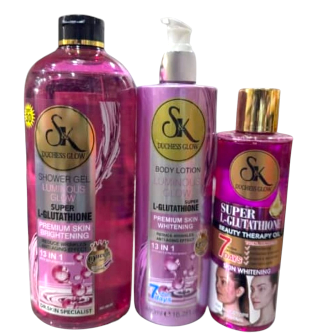 SK Duchess Glow L-Glutathione With Anti Stretch Marks 13 in1 Body Lotion, Shower Gel And Body Oil