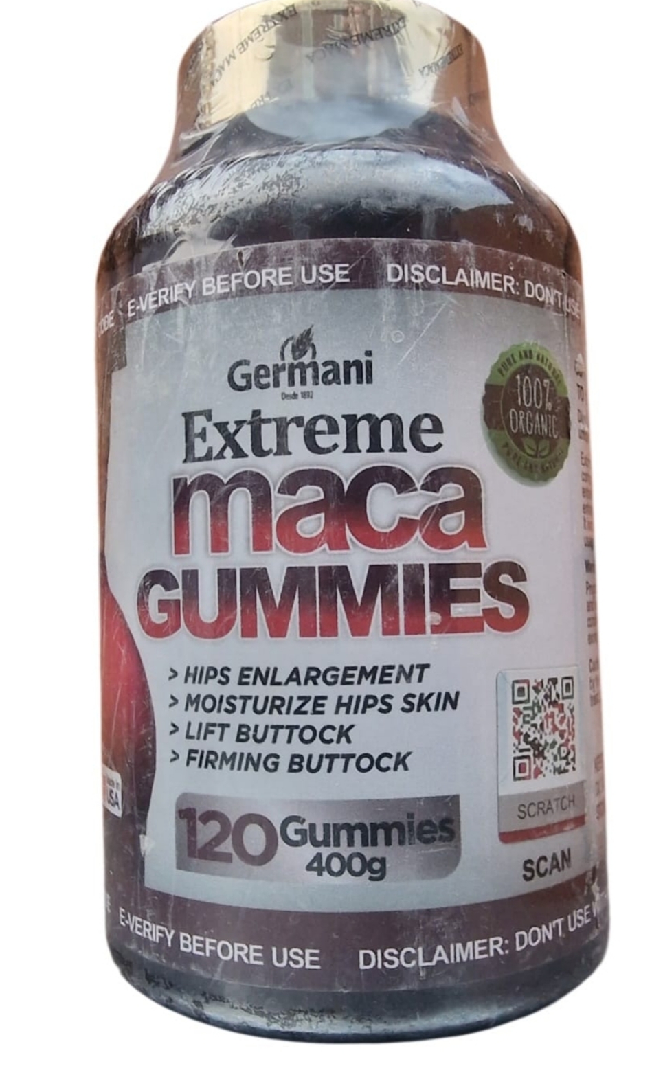 Extreme Maca Gummies For Hips And Buttock Enlargement, 120 Gummies 400g