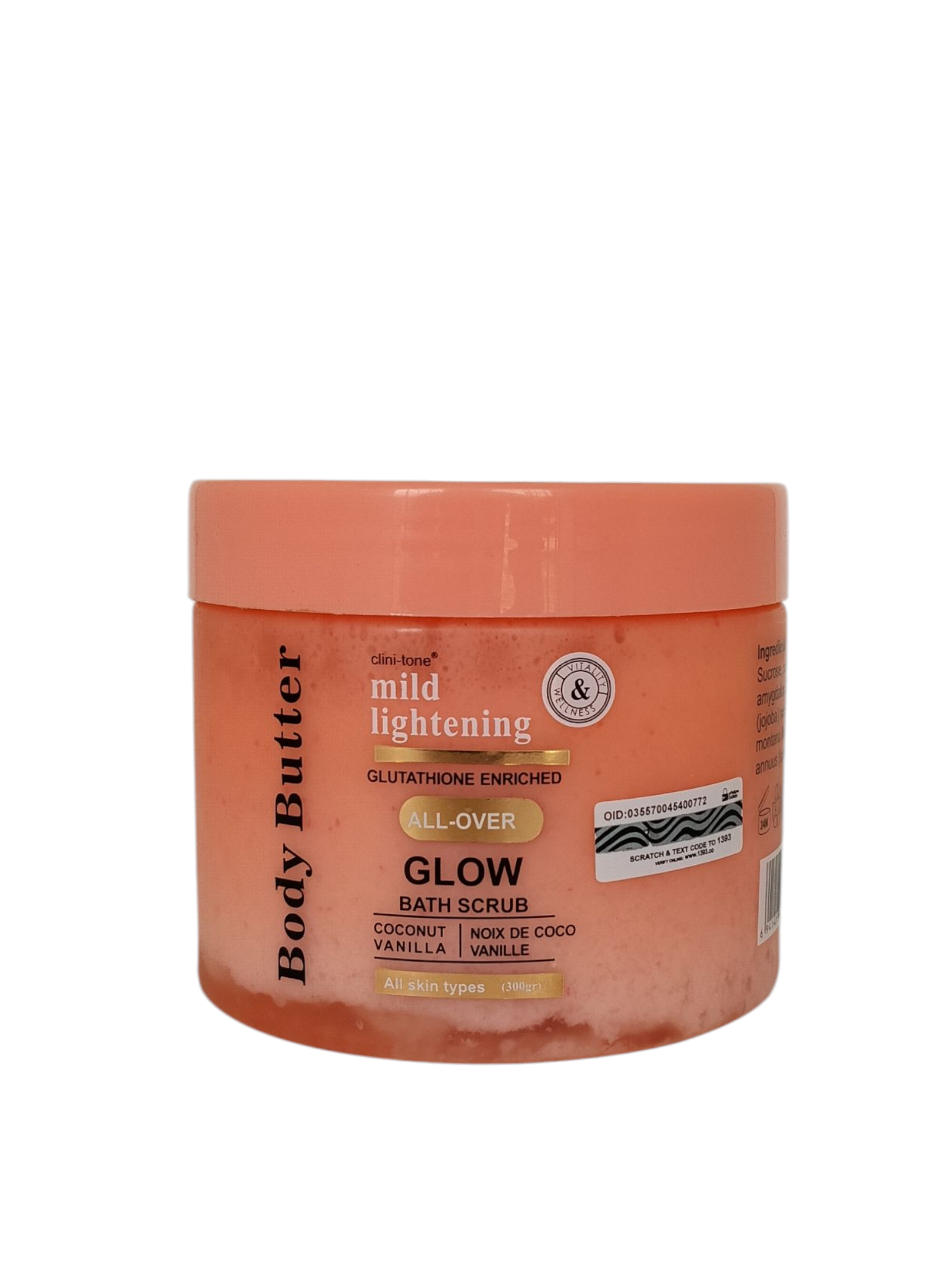 Body Butter Mild Lightening Gluathione Enriched All Over Glow Bath Scrub