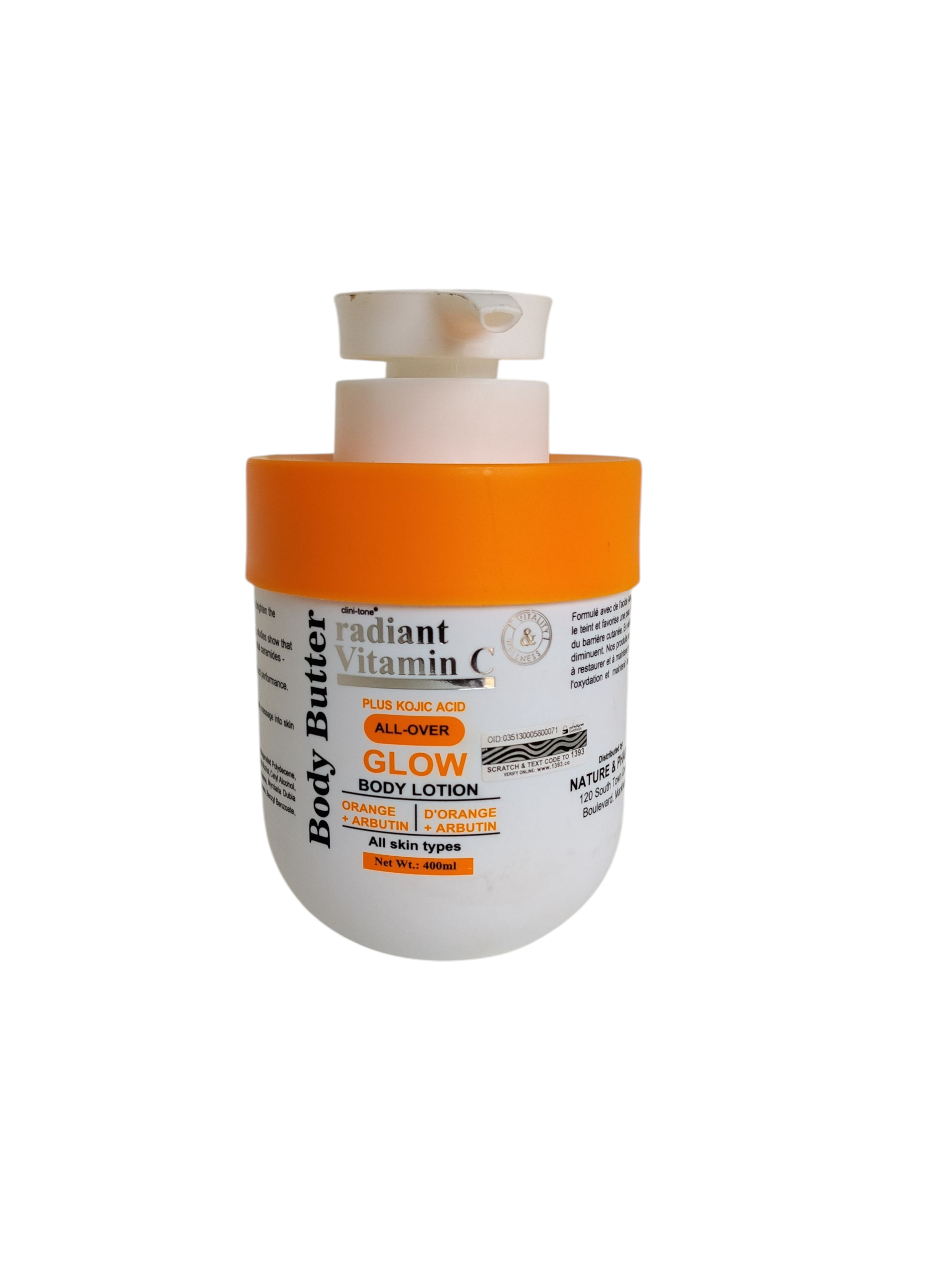 Body Butter Radiant Vitamin C Glow Body Lotion Plus Kojic Acid, Orange And Arbutin