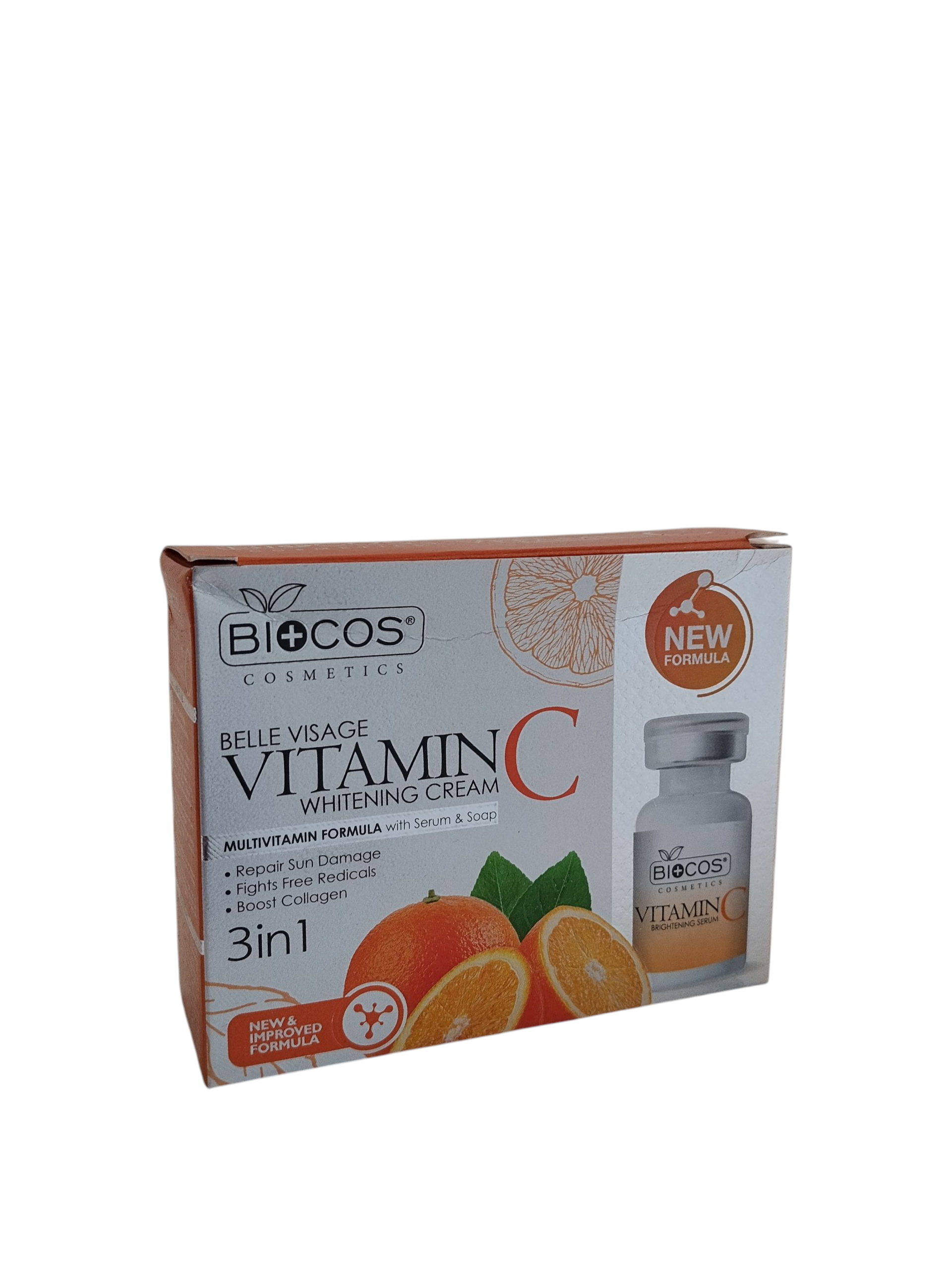 Biocos Belle Visage Vitamin C Whitening Cream 3 in 1 With Serum And Soap