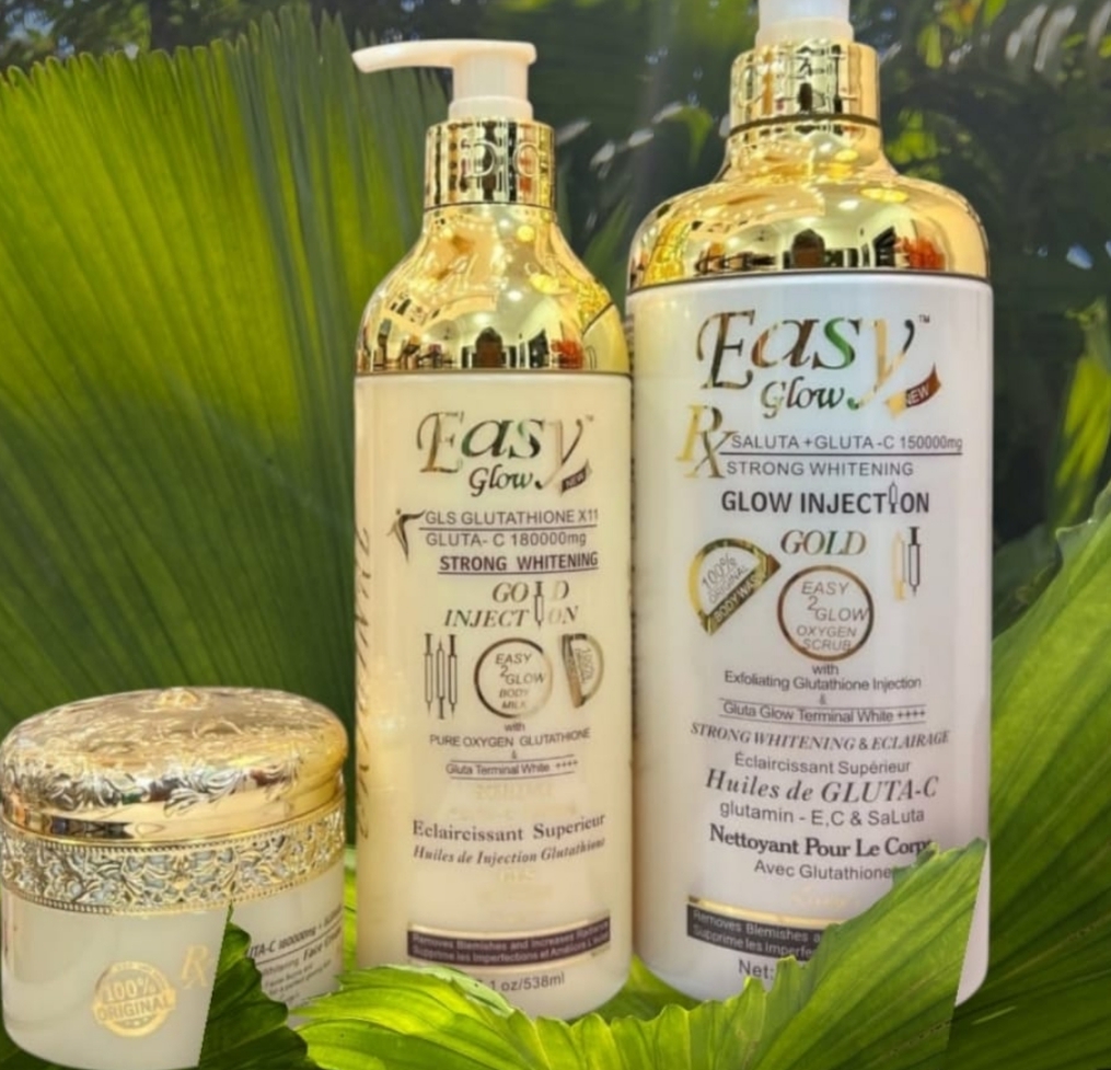 Easy Glow Gold Injection Shower Bath, Lotion And Face Cream Set
