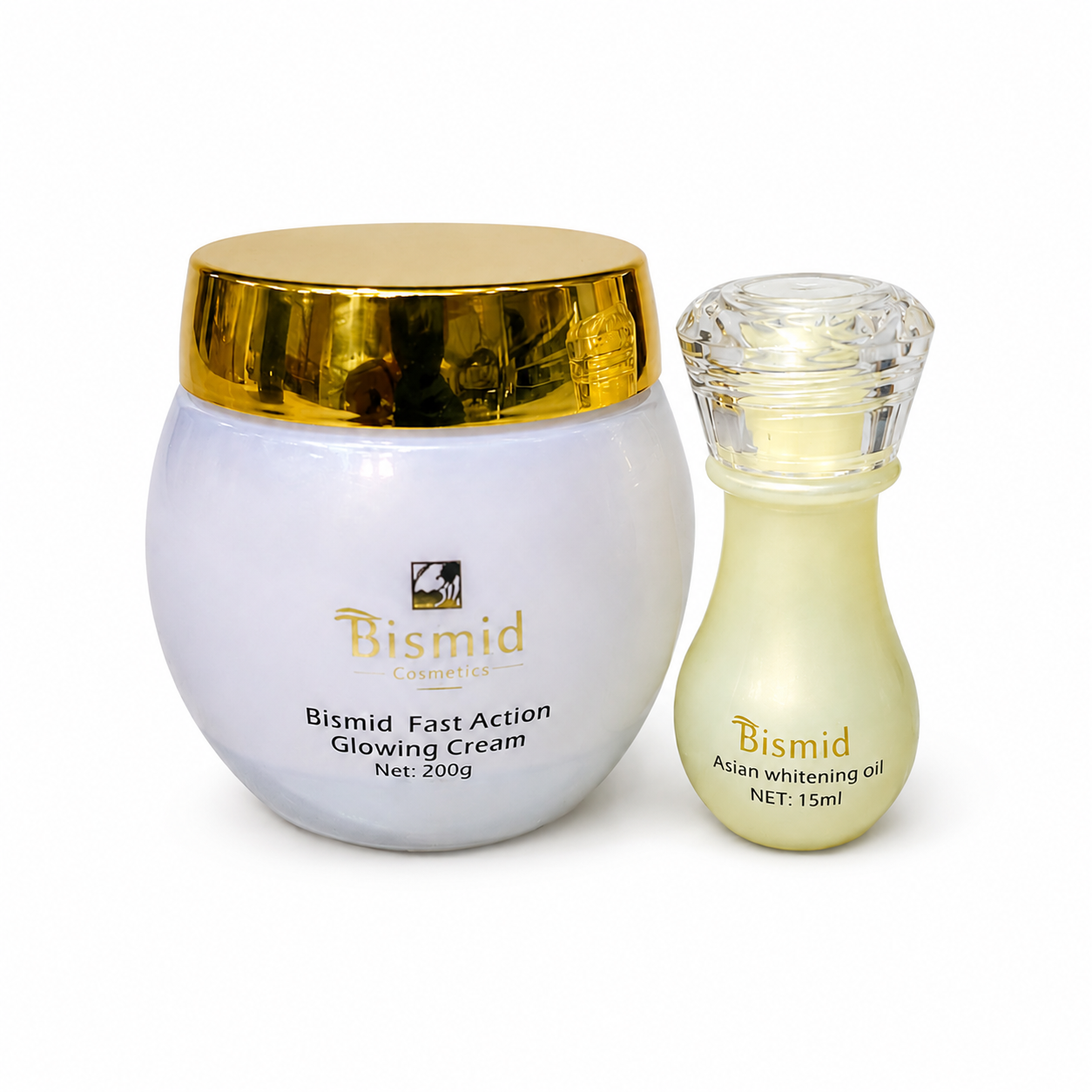BISMID Fast Action Glowing Cream And Asian Lightening Oil Set